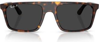 Ray-Ban 55mm Polarized Square Sunglasses in Havana /Polar Black at Nordstrom