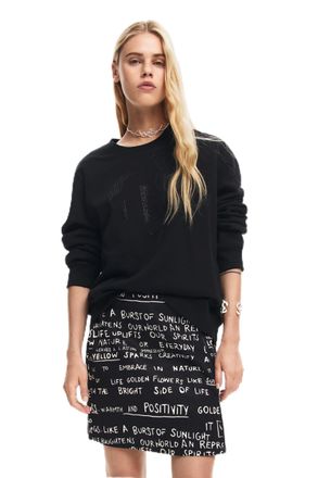 Desigual Womens Woman Woven Skirt Short, Black, M