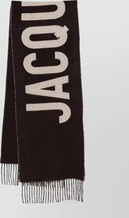 Jacquemus virgin wool frayed rectangular scarf