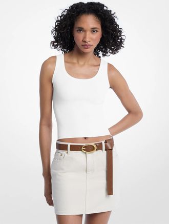 Michael Kors Viscose Blend Knit Cropped Tank Top