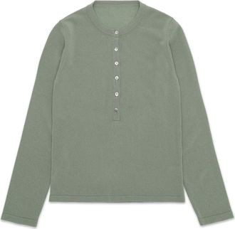 Fortela Lou Cashmere Henley Knit in Green at Nordstrom, Size X-Small Eu