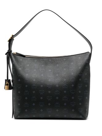 MCM Aren schoudertas met monogram - Zwart