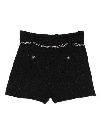 Maje Shorts met kettingriem - Zwart