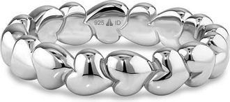 Devata Sweet Heart Eternity Band Ring in Rhodium Plated Sterling Silver at Nordstrom, Size 7