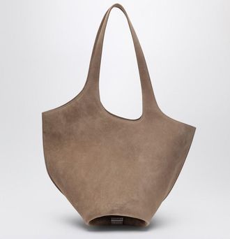 The Attico Tobacco-Coloured Suede La Scoop Medium Bag