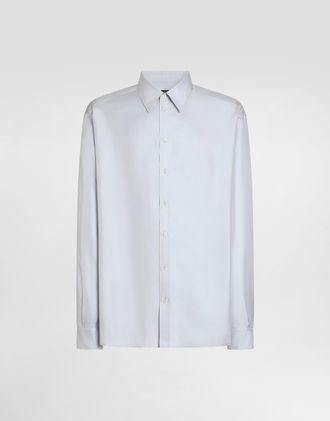 Dolce & Gabbana Silk Twill Shirt - Man Shirts Gray 39