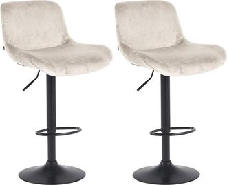 Clp Clp - Lote De 2 Taburetes De Bar Solon Negro Crema Terciopelo