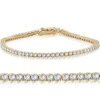 Pompeii3 14k White or Yellow Gold Round-Cut Diamond Tennis Bracelet 2cttw 7 Womens