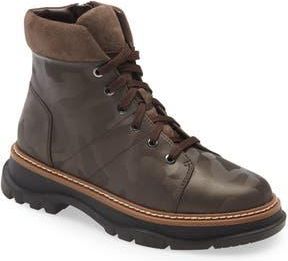 Linea Paolo Boca Lace-Up Boot in Dark Brown Camo Print Leather at Nordstrom Rack, Size 5.5