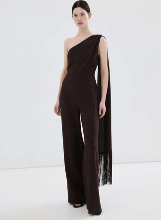 Mango Tuta asimmetrica foulard frange cioccolato - Donna - XS - MANGO