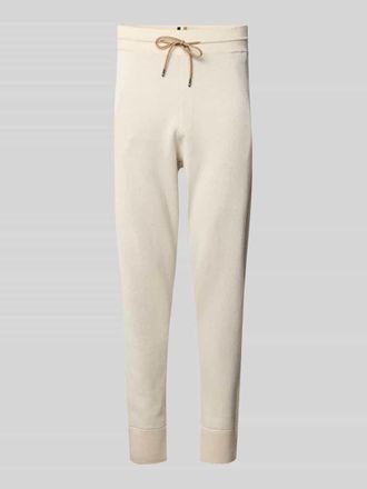 HUGO BOSS Regular Fit Sweatpants aus Baumwoll-Schurwoll-Mix Modell IDRICO in Offwhite, Größe XXL