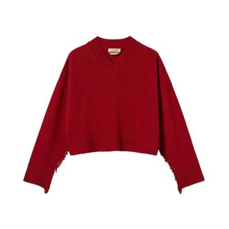 Twinset V-hals Gebreide Kleding - Dames - V-hals truien - Bruin - M - Truien & Vesten