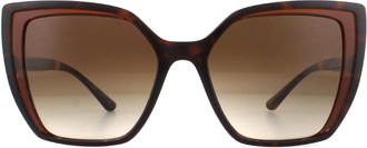 Dolce & Gabbana Square Havana On Transparent Brown Brown Gradient Sunglasses