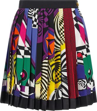 Versace Multicolor Silk Long Womens Skirt