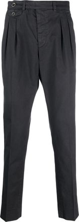 PESERICO pleat-detail tapered trousers - men - Cotton/Elastane/Cotton - 48 - Black