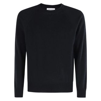 KANGRA Jersey de lana merino con cuello redondo y corte tipo sudadera - Knitwear - Hombre - Negro - 2XL
