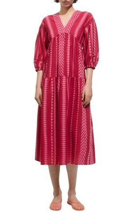 Mango Geometric Print Dress in Fuchsia at Nordstrom Rack, Size 2