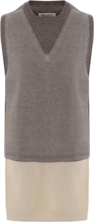 Maison Margiela Sleeveless Wool Vest With Color-Block Design