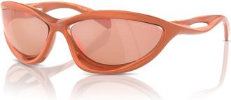 Prada Oranje Metalen Zonnebril - Dames - Zonnebrillen - Oranje - 60 MM - Nylon - Accessoires