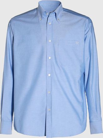 Valentino Shirts Blue And Green-Uomo