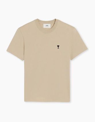 Ami Mens Ami Paris Ami De Coeur Heart T-Shirt Creme - Tan - Size: 36