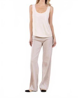 Avenue Montaigne Flavia Linen Blend Pant In Oatmeal