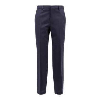 HUGO BOSS Regular-Fit Micro-Patterned Stretch Trousers - male - Hugo - Suit Trousers - Blue - 4XL - Trousers
