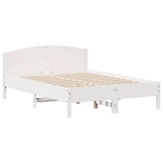Berkfield Home Bed Frame Frame White 120x190 cm Small Double Solid Wood Pine