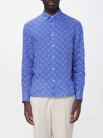 Peninsula Camicia in lino a maniche lunghe con fantasia etnica relaxed fit
