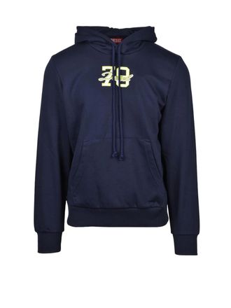 Diesel Blue Cotton-Blend Graphic Sweatshirt