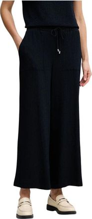 Joseph Ribkoff Riviera Breeze Broek - Dames - Wijde Broeken - Blauw - M - Polyester - Broeken