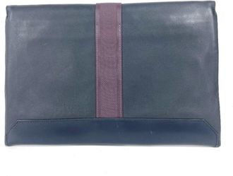 Herm&egrave;s Navy Clutch Bag Pouch (Pre-Owned)