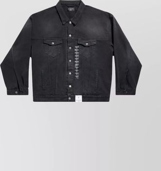 Balenciaga appliqu&eacute; logo denim jacket