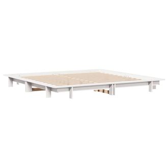 Berkfield Home Modern Bed Frame without Mattress White 160x200 cm Solid Wood Pine