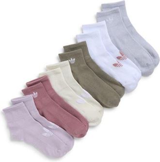 adidas Gender Inclusive Originals Superlite Assorted 6-Pack Quarter Socks in Grey/white/mauve at Nordstrom, Size Medium