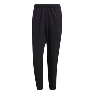 adidas Mens adidas Solid Color Brand Logo Elastic Waistband Bundle Feet Sports Pants/Trousers/Joggers Black HM2941