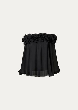 Carolina Herrera Rosette Off-the-Shoulder Blouse