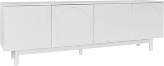 Urban Meuble Mueble de tv blanco de lujo con puertas texturizadas en forma de u
