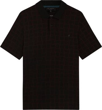 Ted Baker Eduard Square Jacquard Zwarte Poloshirt