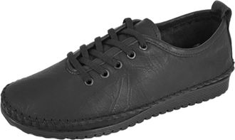 Mod Comfys Womens Softie Leather Casual Shoes with Leather Comfort Insole and Rubber Sole Black 5 UK