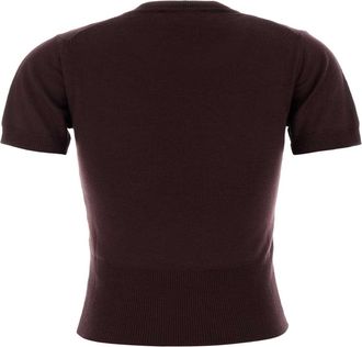 Vivienne Westwood Womens Aubergine Wool Bea Sweater Aw26darkmahogany Exterior: Maglieria