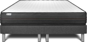 VITALIT Vitalit - Base Tapizada Gris + Colch&oacute;n Con Espuma Viscoel&aacute;stica 2x90x200