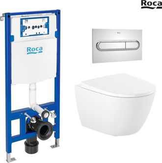 Roca Bastidor Roca Duplo One Pack Cisterna Empotrada Y Pulsador Pl1 Cromo Br Con Inodoro Suspendido Rim-ex Roca Ona