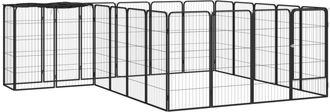 vidaXL Jaula Perros 22 Paneles Acero Recubierto Polvo Negro 50x100 Cm Vidaxl