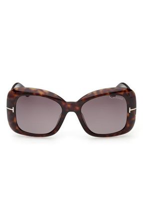 Tom Ford 52mm Gradient Square Sunglasses in Dark Havana /Roviex Lens at Nordstrom