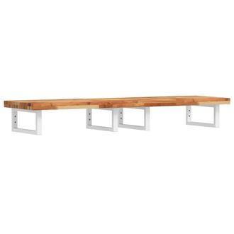Berkfield Home Basin Shelf Wall Mounted Steel & Solid Wood Acacia in Brown