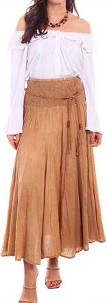 Scully Western Acid Wash Skirt In Khaki
