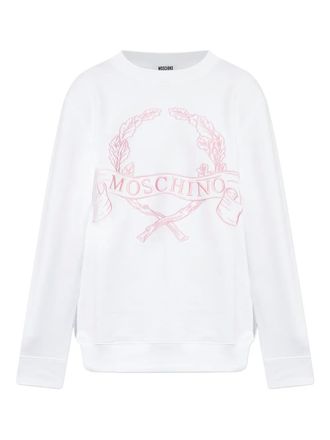 Moschino laurel wreath embroidered sweatshirt - White