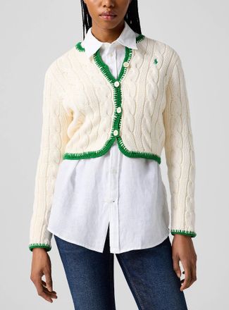 Polo Ralph Lauren Polo Shirt Ralph Lauren - Womens Cotton cable-knit cropped cardigan
