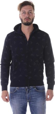 Armani Jeans Hoodies - Heren - Vesten met rits - Blauw - M - Katoen - Hoodies & sweatvesten